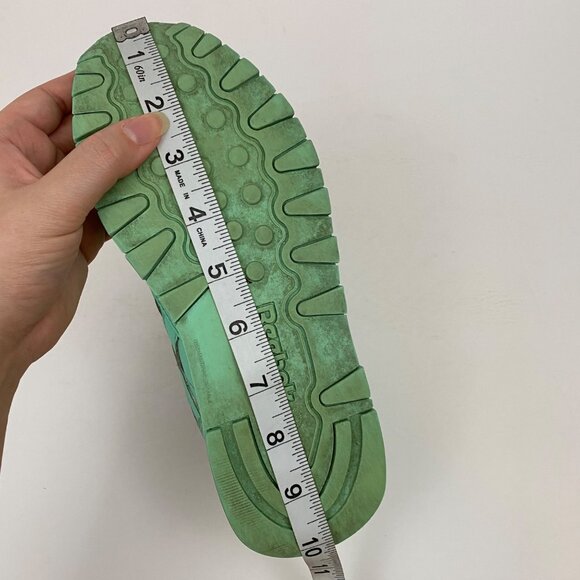 Reebok Classic Mint Pastel Athletic Sneakers Silver Sparkle Accents Big Girl 5 - Picture 11 of 11